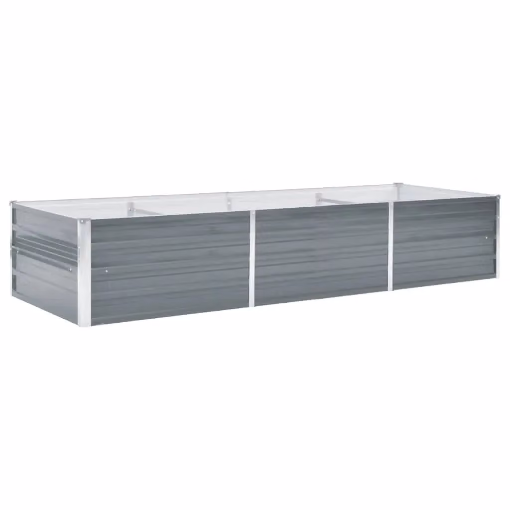Berkfield Home Garden Galvanised Steel Raised Bed in Grey, W: 240 cm, D: 80 cm, H: 45 cm – 2