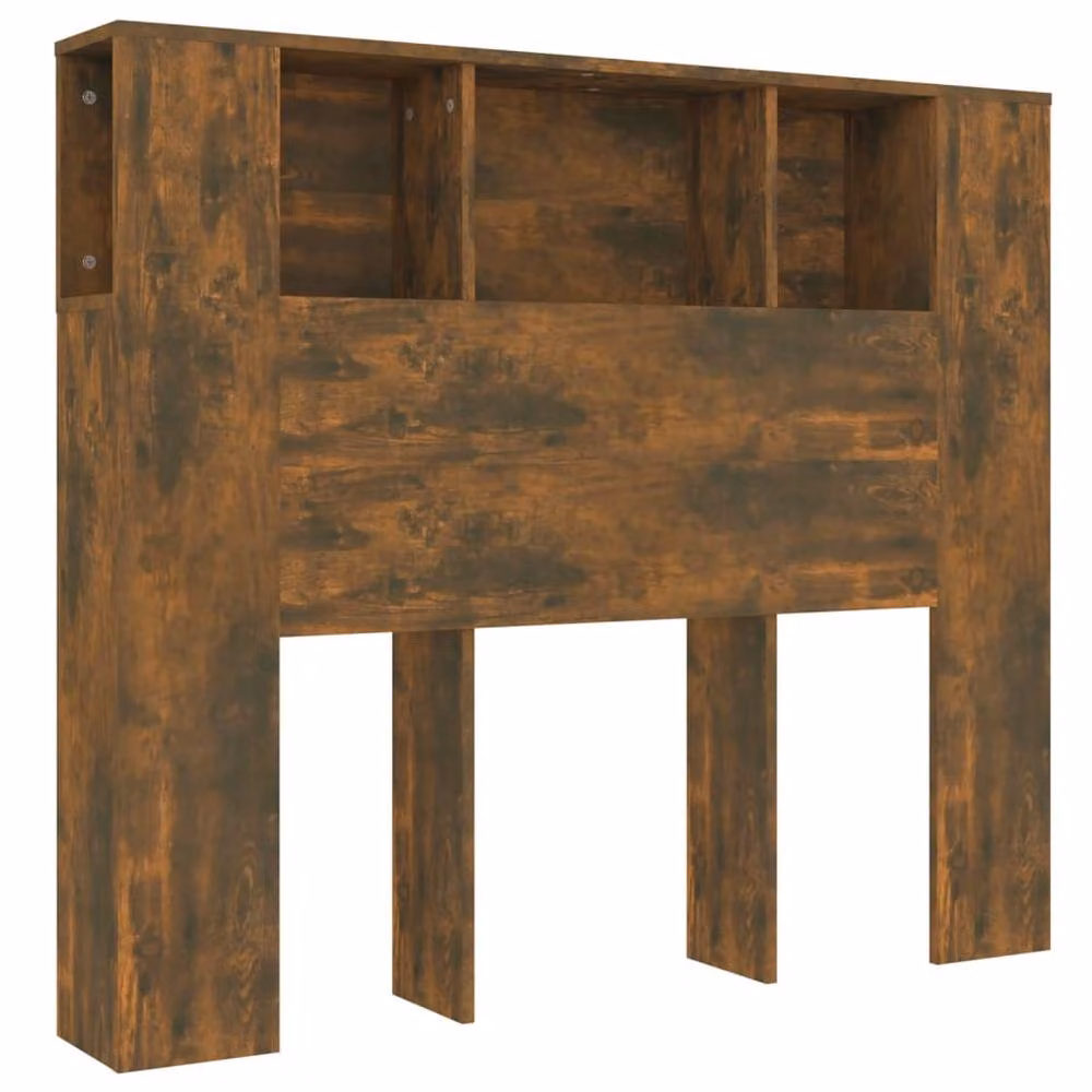 Berkfield Home Headboard Cabinet in Smoked Oak Brown, W/D/H: 120 x 18.5 x 104.5 cm – 2