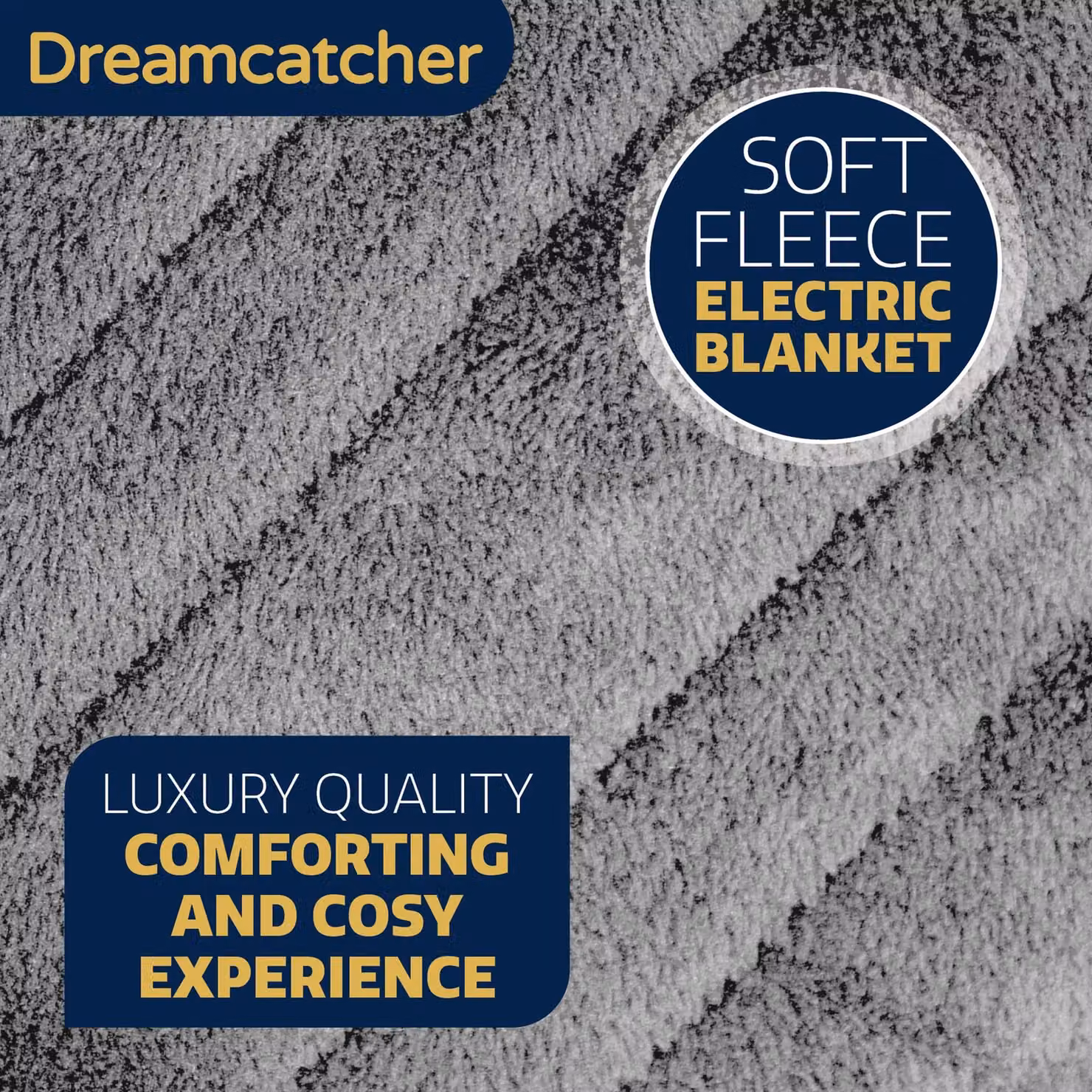 Dreamcatcher Deluxe Electric Heated Double Throw Blanket in Silver Grey with Soft Fleece and Timer – 6