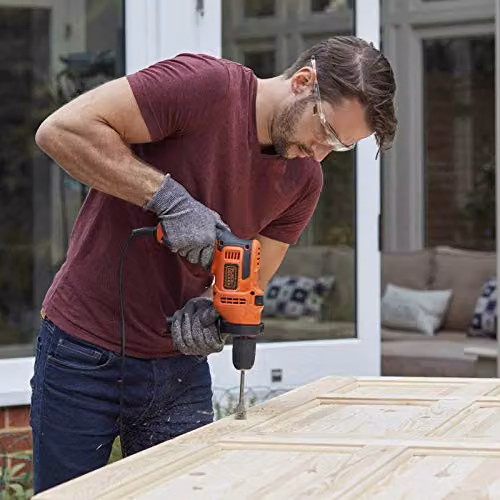 Black+Decker BEH200-GB 500W Electric Hammer Drill in Orange with 0-49,300 BPM for Masonry and Concrete – 2