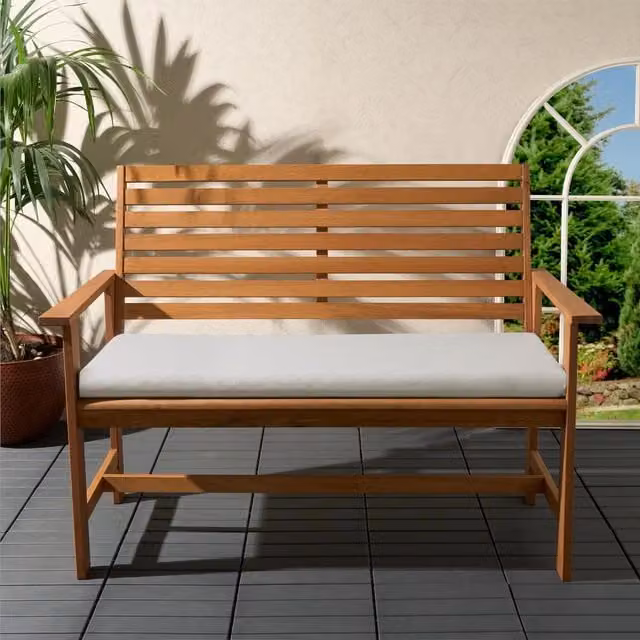 OHS 3 Seater Grey Foam Bench Pad with Removable Water Repellent Weatherproof Outdoor Fabric