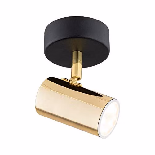 Argon Lighting Lagos Single Spotlight in Gold/Brass and Black Metal