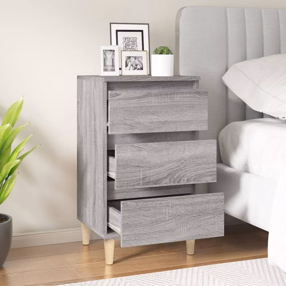 Berkfield Home Grey Sonoma Bedside Cabinet W: 40 cm, D: 35 cm, H: 70 cm – 2