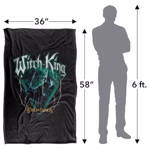 Warner Bros. Lord of the Rings Witch King Heavy Metal Super Soft Fleece Throw Blanket, Multicolour, W: 91.44 cm x D: 147 cm – 4