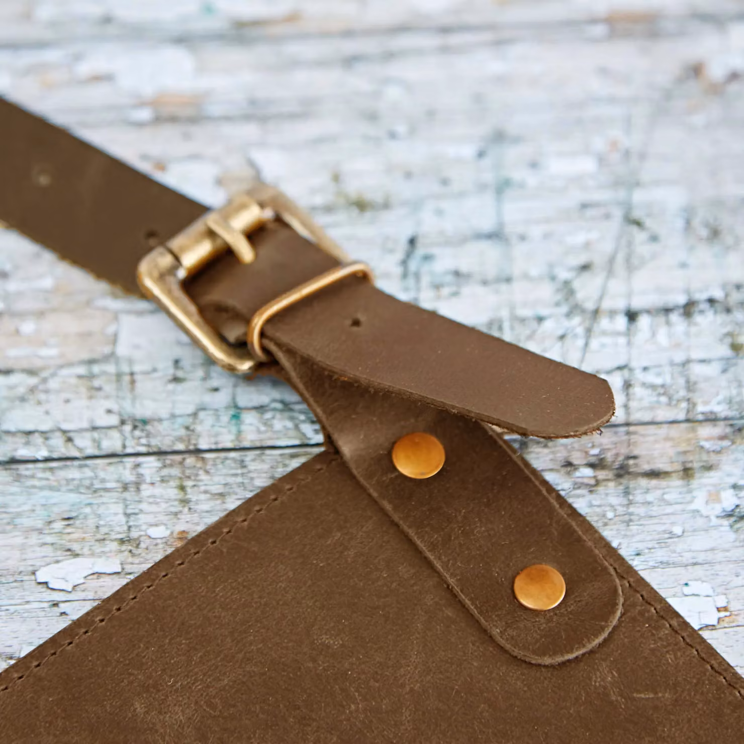 Paper High Handmade Buffalo Leather Apron in Brown – 3