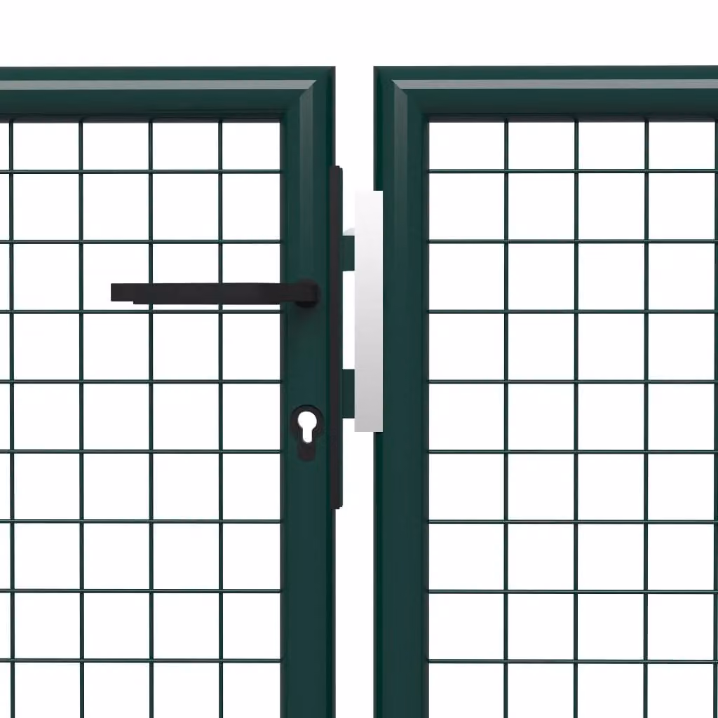 Berkfield Home Green Steel Garden Gate W: 400 cm, H: 200 cm – 3