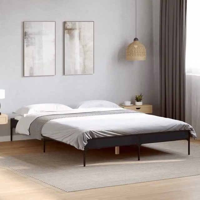 Berkfield Home Bed Frame in Black, W/D/H: 140 x 200 cm – 1