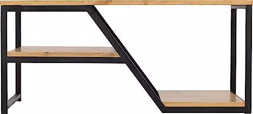 Seconique Durham Industrial Coffee Table in Oak and Black – 4