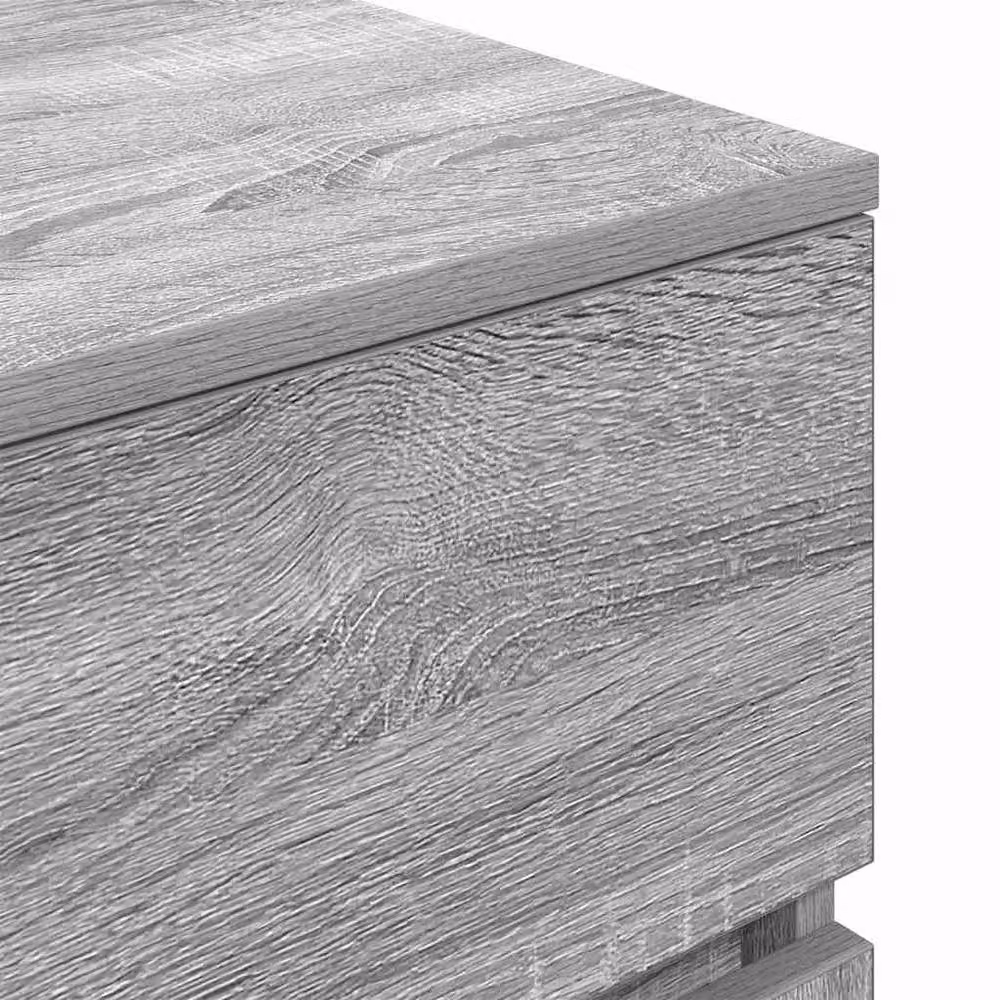 Berkfield Home Set of 2 Durable Bedside Cabinets with 3 Drawers, Grey Sonoma, W: 39 cm, D: 35 cm, H: 65 cm – 2
