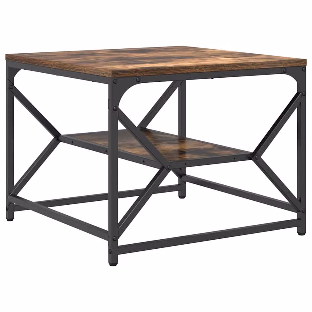 Berkfield Home Decorative End Table with Storage Shelf in Brown Oak Wood, W/D/H: 40 x 40 x 49 cm – 3