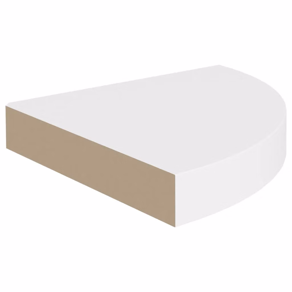 Berkfield Home White Floating Corner Shelf, W/D/H: 25 x 25 x 3.8 cm – 2