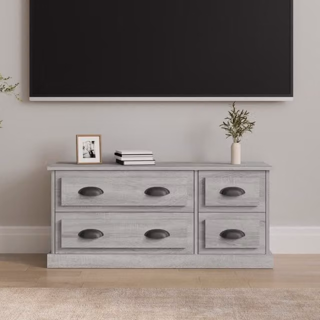 Berkfield Home Grey Sonoma TV Cabinet W/D/H: 100 x 35.5 x 45 cm