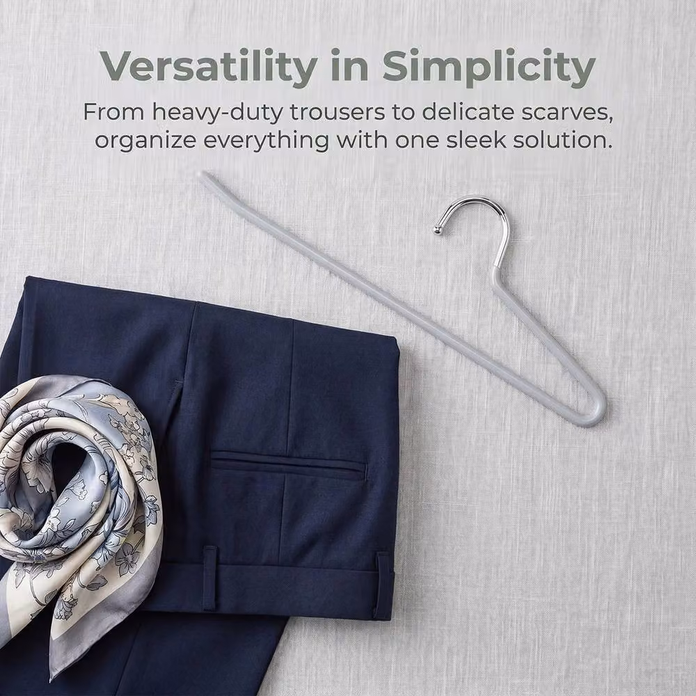 Havendro 10 Metal Open-Ended Space-Saving Hangers in Light Grey – 3
