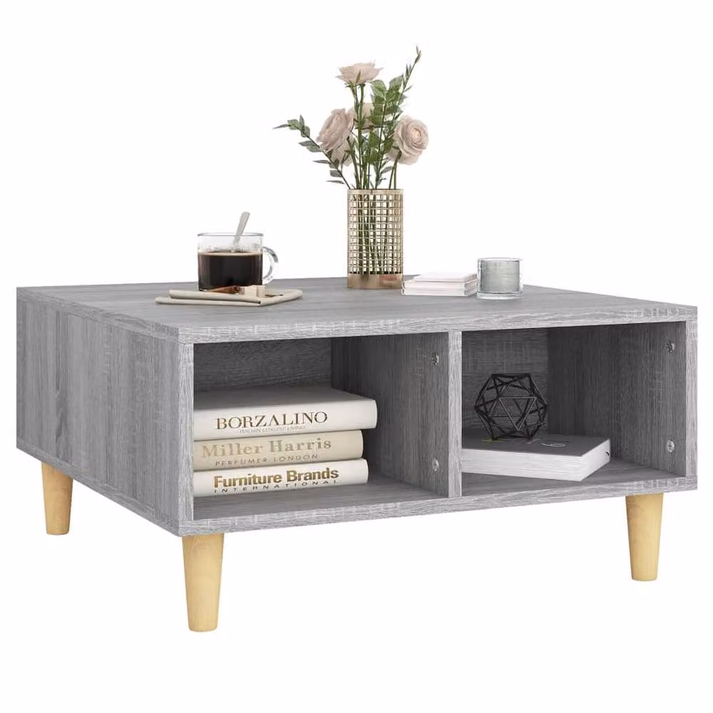 Berkfield Home Grey Sonoma Coffee Table in Engineered Wood W/D/H: 60 x 60 x 30 cm – 3