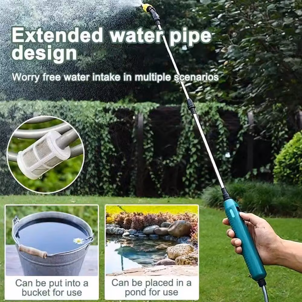 EONLION Rechargeable Electric Sprayer with Telescopic Wand and Multi-Pattern Nozzle in Green – 4