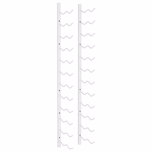 vidaXL Wall Mounted White Metal Wine Rack for 24 Bottles – 1