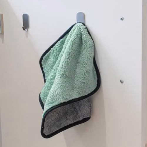JVL Microfibre Car Cleaning Cloth in Grey, Green and Black, W/D/H: 40 x 40 x 30 cm – 7