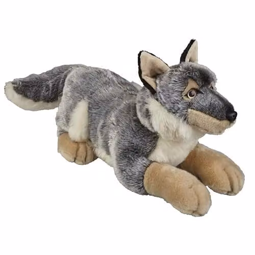 Ravensden Large Grey Wolf Plush Soft Toy, 50 cm