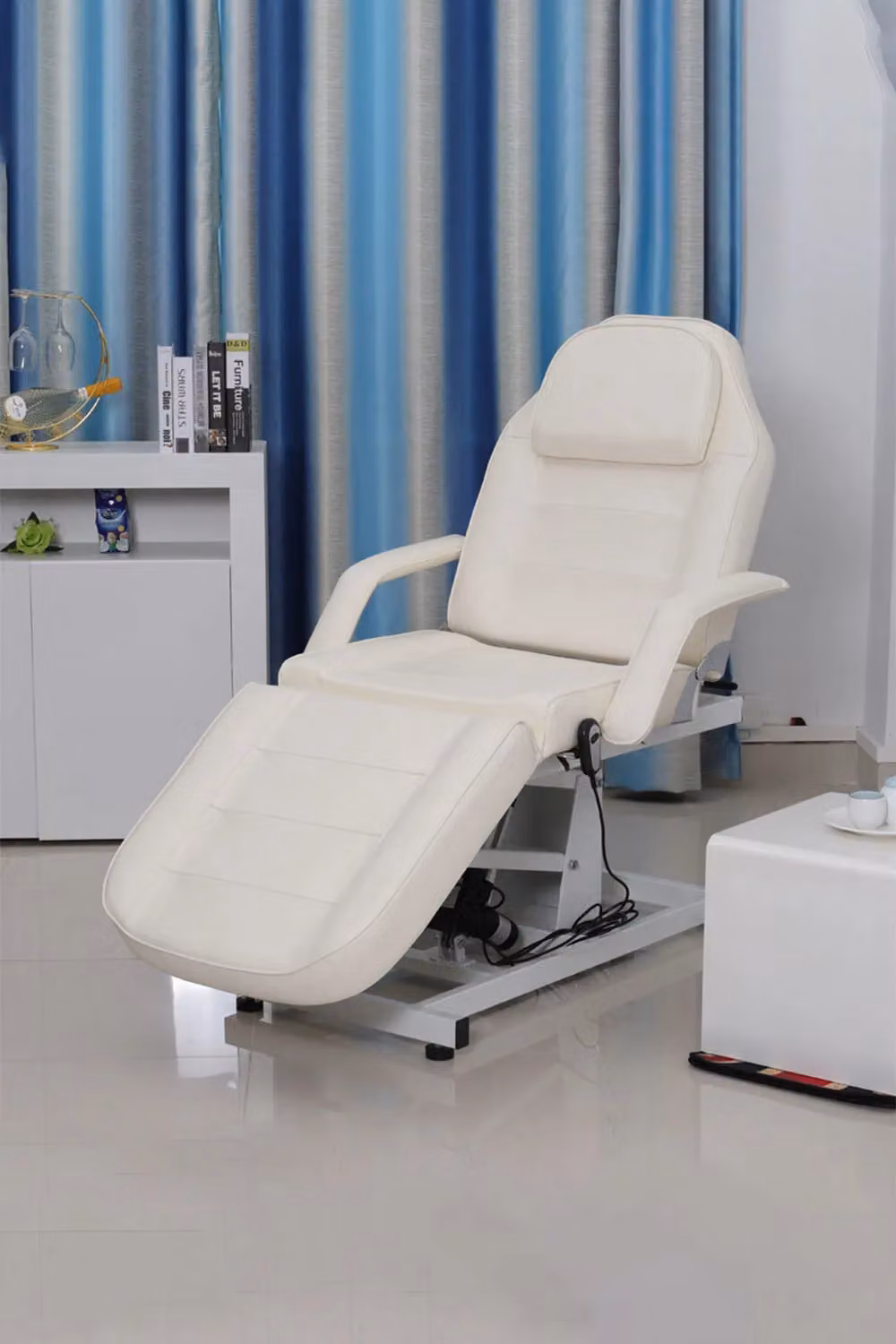 SHEONLY Adjustable Electric Facial Bed with Motorised Height and Angle Control in White – 2