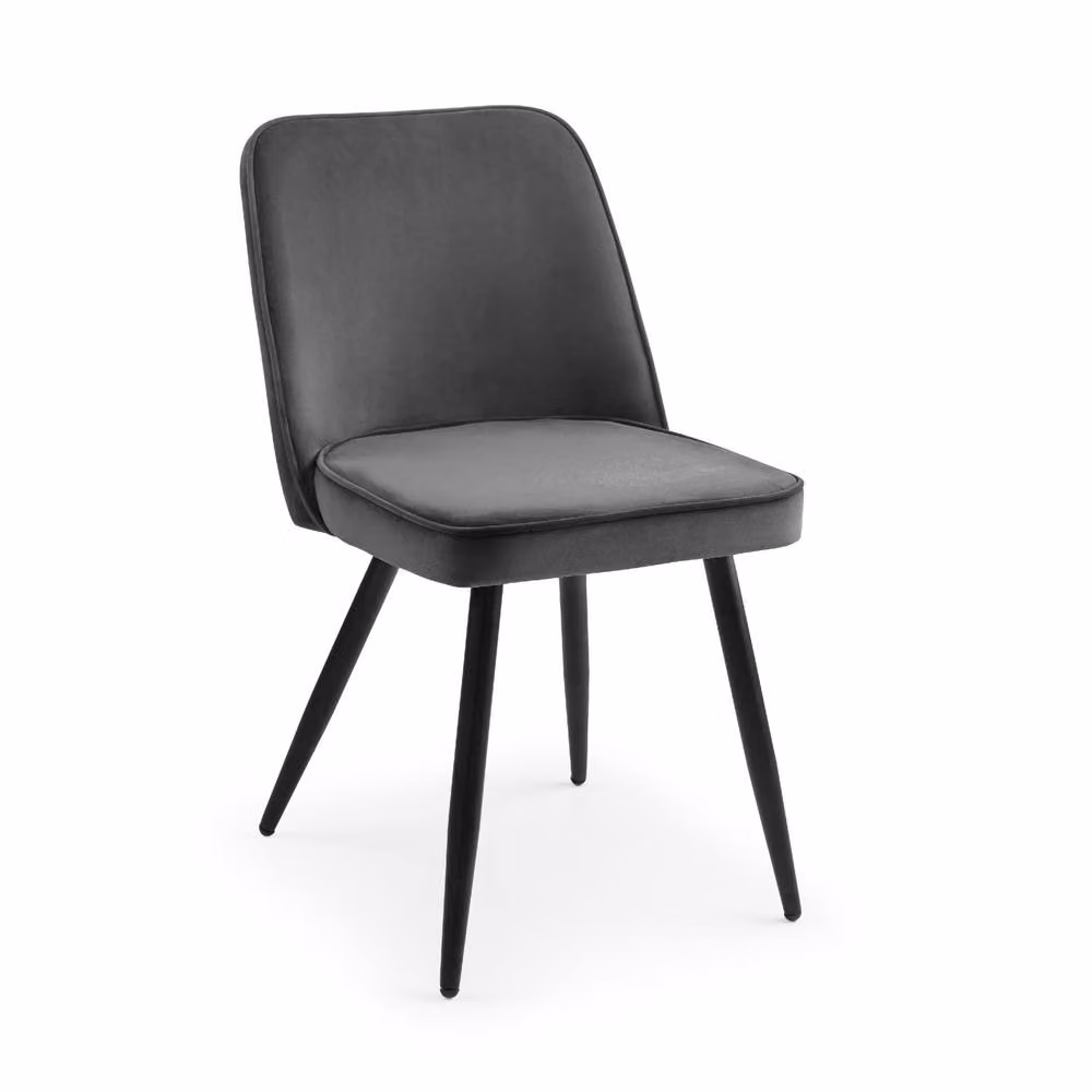 Cheshire Kingsley Set of 2 Elegant Grey Velvet Dining Chairs – 2