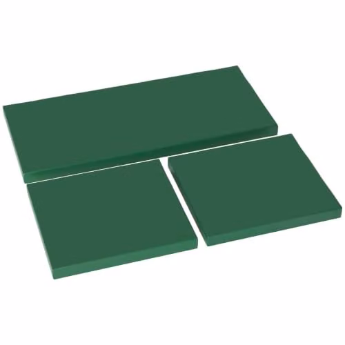Outsunny Set of 3 Green Rectangular Rattan Garden Seat Cushion Pads with Removable Washable Covers – 1