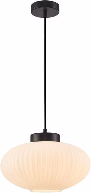 Netlighting Groste Dome Pendant Ceiling Light in Black with Transparent Glass and Metal