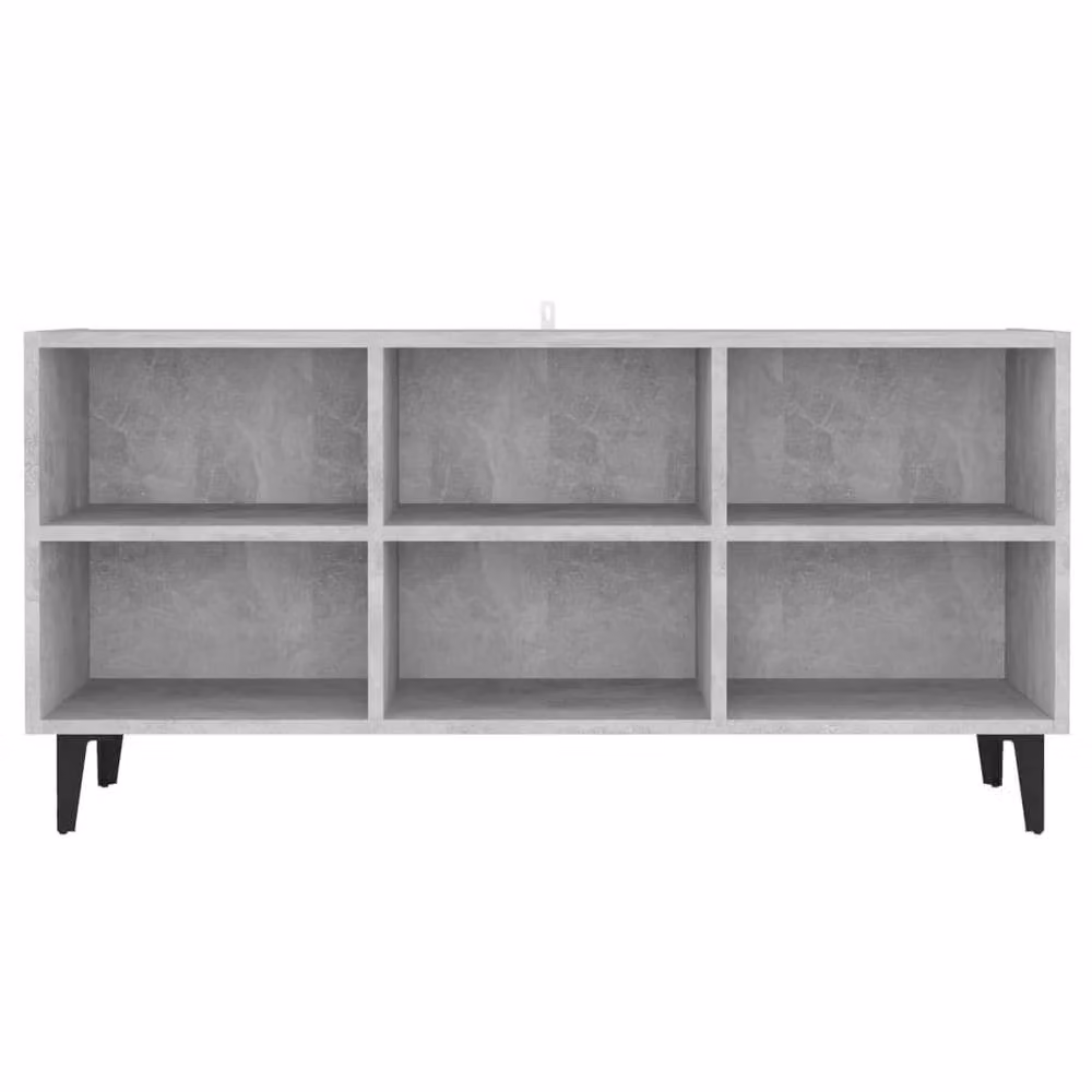 Berkfield Home Industrial TV Cabinet with Metal Legs in Concrete Grey, W: 103.5 cm, D: 50 cm, H: 50 cm – 4