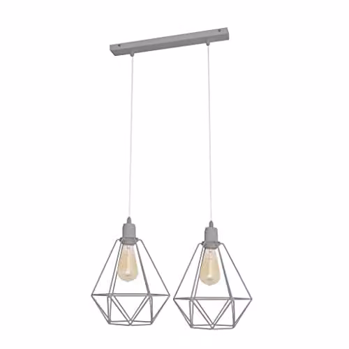 Netlighting Helam Karo Straight Bar Pendant Ceiling Light in Grey, 50 cm