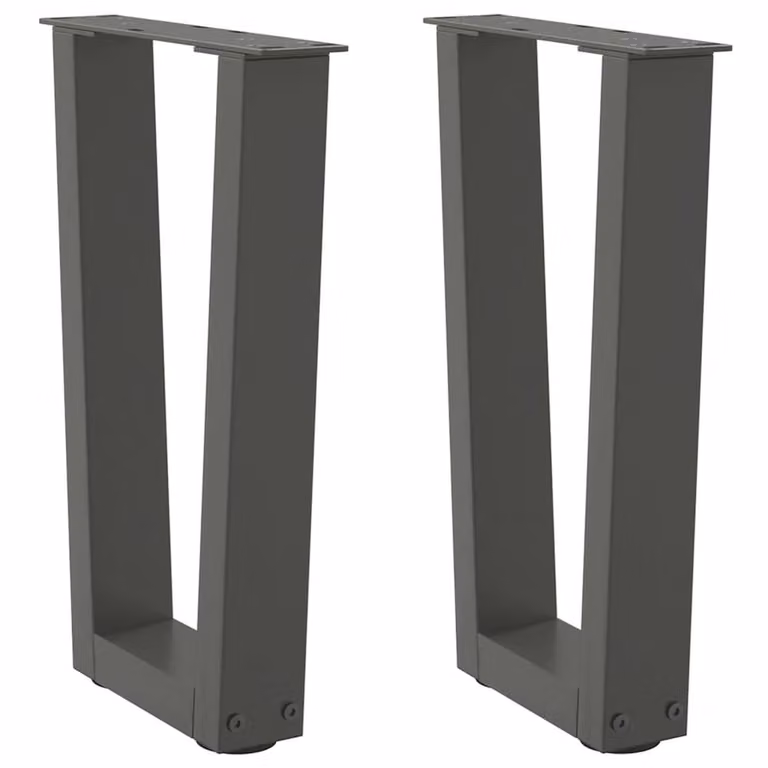 Berkfield Home V-Shape Dining Table Legs, 2 Piece Steel Set in Anthracite, W: 28 cm, H: 42-43.3 cm