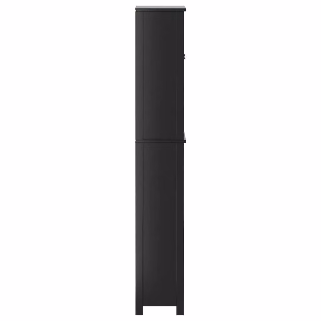 Berkfield Home BERG Over-the-Toilet Bathroom Storage Unit in Black Solid Pine Wood, W/D/H: 60 x 27 x 164.5 cm – 3
