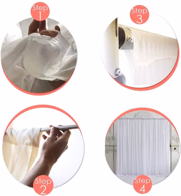 Trimming Shop Rose Gold Ice Silk Wrinkle-Free Polyester Backdrop, Width: 300 cm