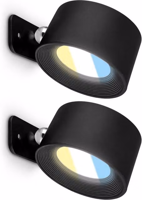 Briloner Black Rechargeable LED Wall Light with Dimmable Touch Control – 1