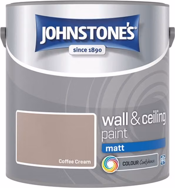 Johnstone's Matt Water Based Dispersion Emulsion Paint, Beige, 2.5l