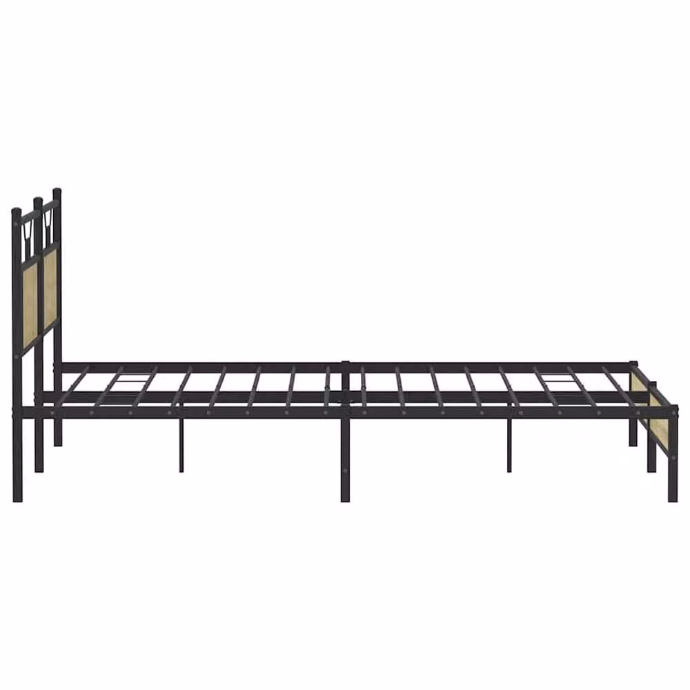 Berkfield Home Sonoma Oak Decorative Bed Frame in Brown, W/D/H: 160 x 200 x 91.5 cm – 3