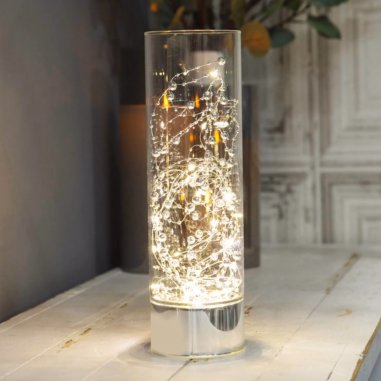 Hestia LED Tube Tabletop Light in Silver and Chrome, Length: 30 cm – 2