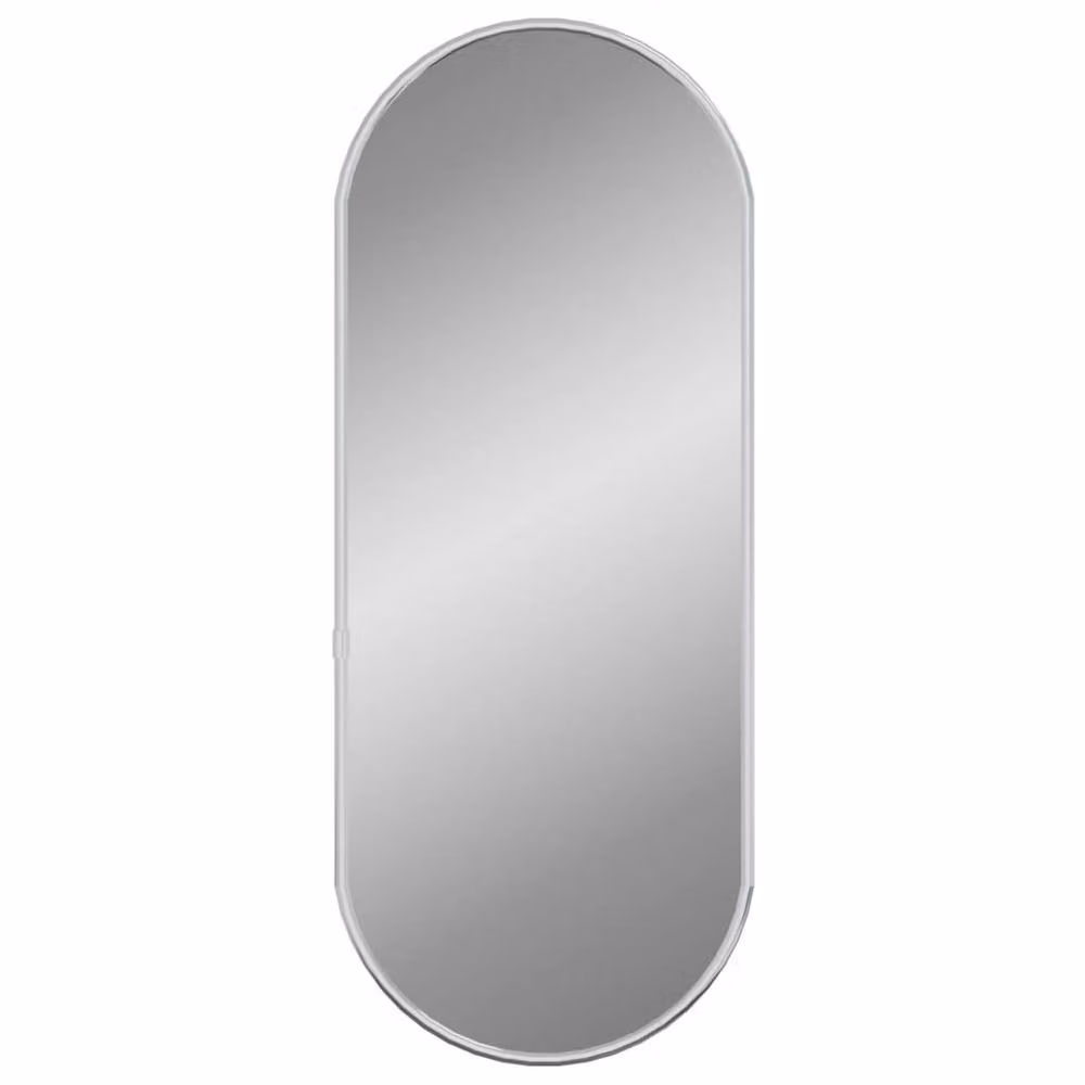 Berkfield Home Oval Wall Mirror in Silver, W: 50 cm, H: 20 cm – 1