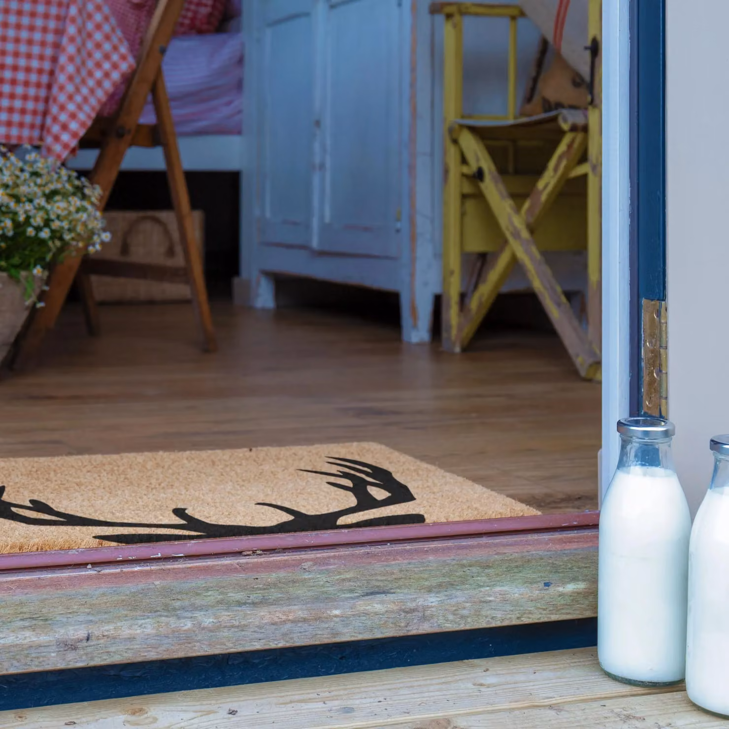 Artsy Mats Stag Antlers Doormat in Black, W/D: 60 x 40 cm – 3
