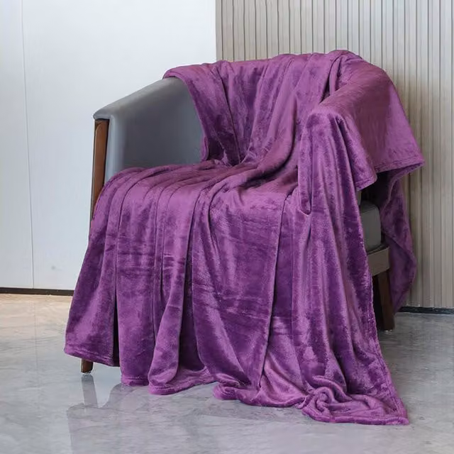 Alivio Luxury Faux Fur Throw Blanket in Purple, W: 150 cm x D: 200 cm – 1