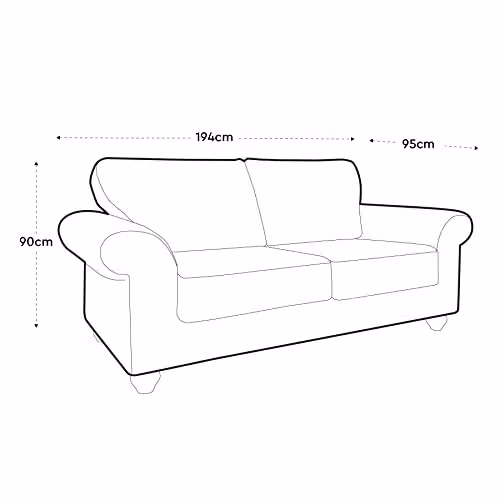 Abakus Direct Ingrid 2 Seater Sofa in Dark Blue Braided Chenille Fabric, W/D/H: 194 x 95 x 90 cm – 2
