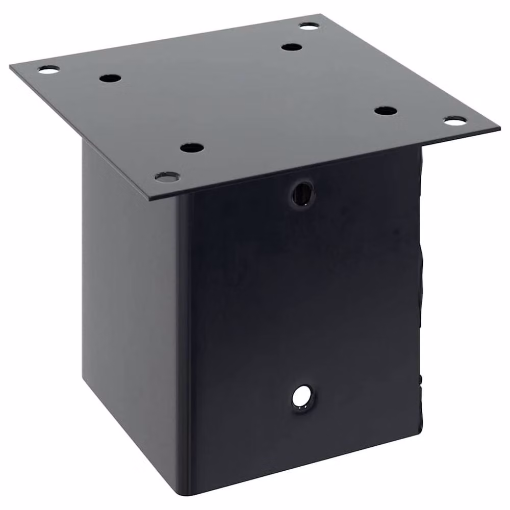 Berkfield Home Square Post Bases, 4 Pack, Anthracite Powder-coated Steel, W/D: 12.1 x 12.1 cm – 2