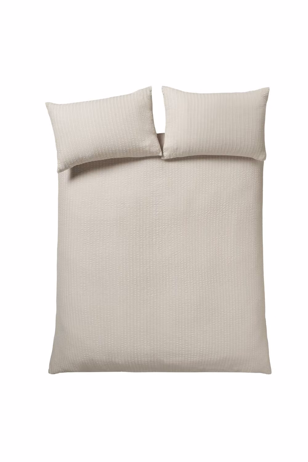 Catherine Lansfield Stripe Seersucker Duvet Cover Set in Beige/Sand, Size: 90 x 200 cm – 2