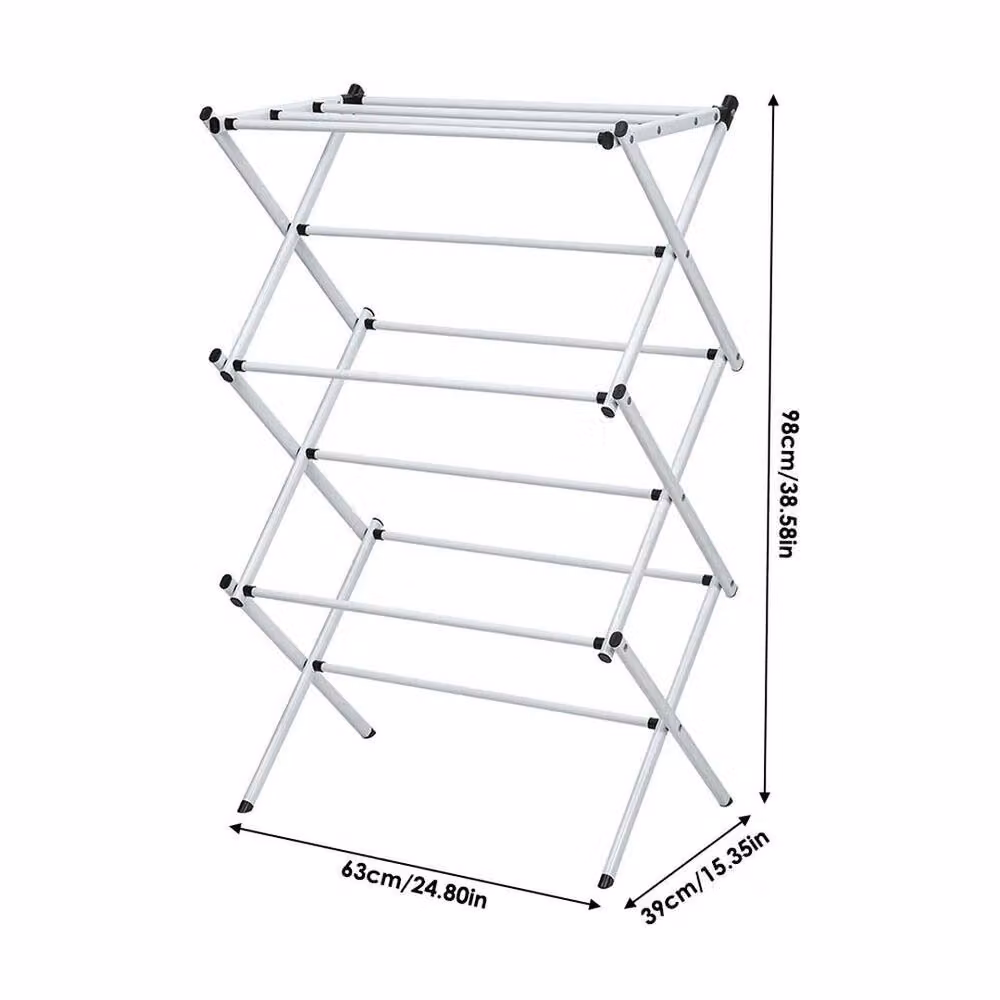 EONLION Foldable Adjustable Laundry Drying Rack in White – 2