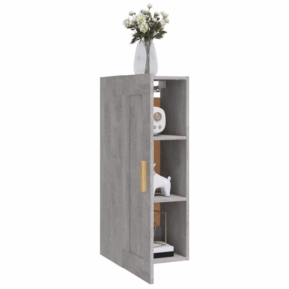 Berkfield Home Wall Mounted Cabinet in Concrete Grey, W/D/H: 35 x 34 x 90 cm – 3