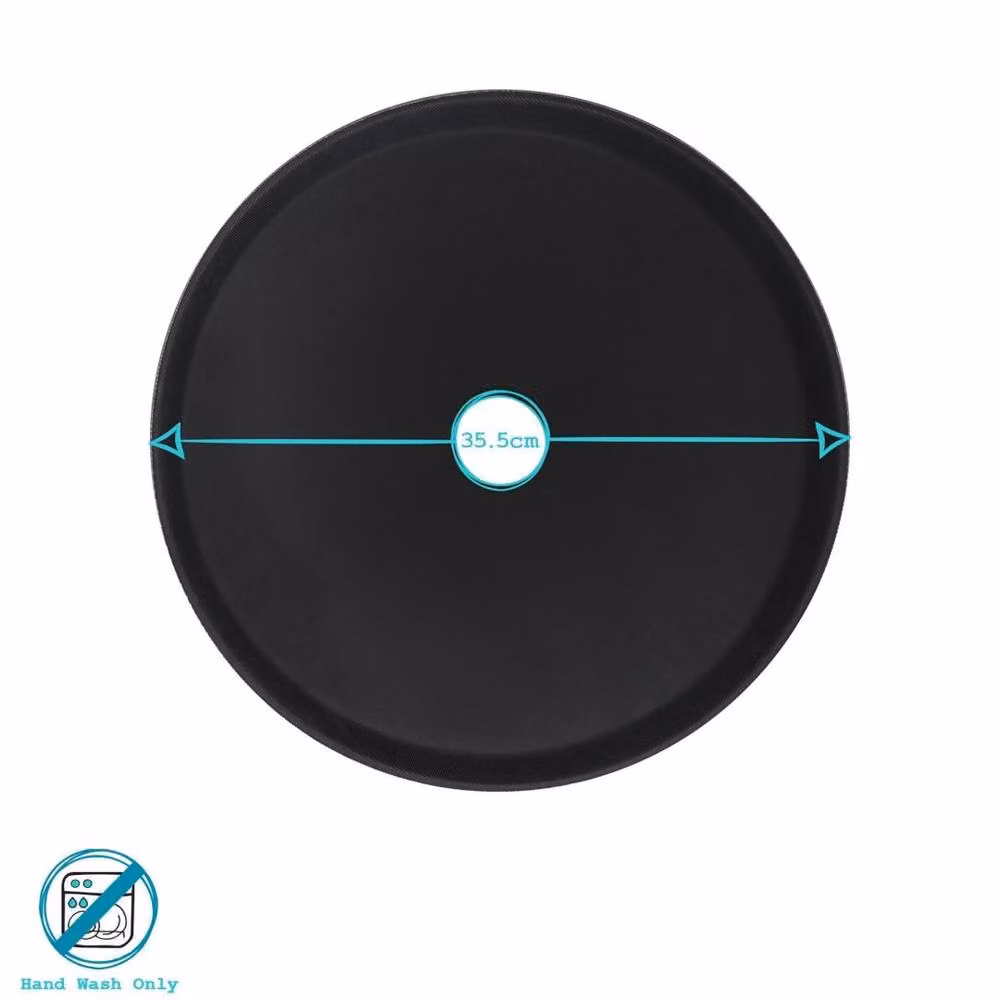 Argon Tableware Black Round Non-Slip Serving Tray, Diameter: 35.5 cm – 2