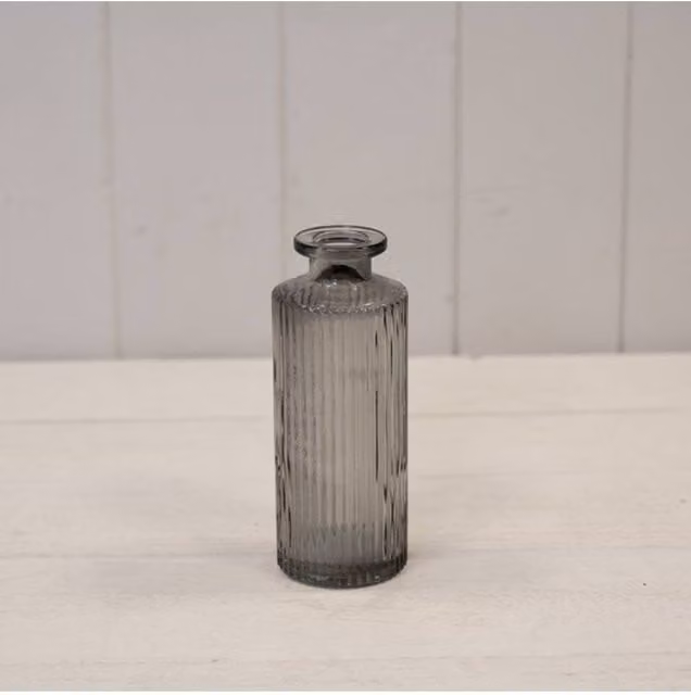KDMD Minimalist Striped Grey Glass Bottle