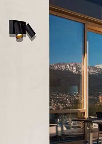 Lucide Taylor Black Outdoor Wall Spotlight with Motion Sensor and Dimmable LED, IP54 Rated – 2