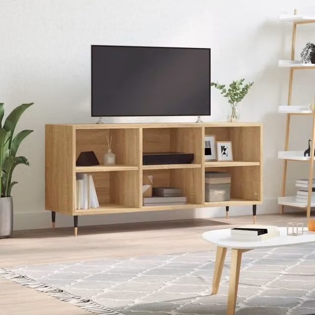 Berkfield Home Sonoma Oak TV Cabinet in Brown, W/D/H: 103.5 x 30 x 50 cm – 1