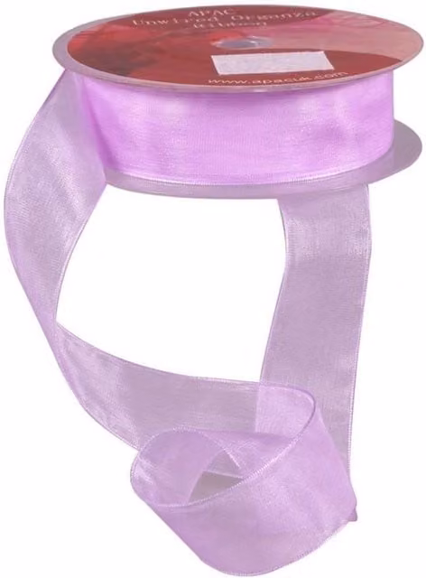 KDMD Lilac Woven Edge Organza Ribbon, 25mm, 3 Pack