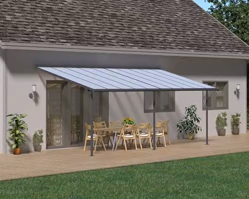 Palram Canopia Sierra Grey Aluminium Lean-to Garden Canopy Pergola – 2