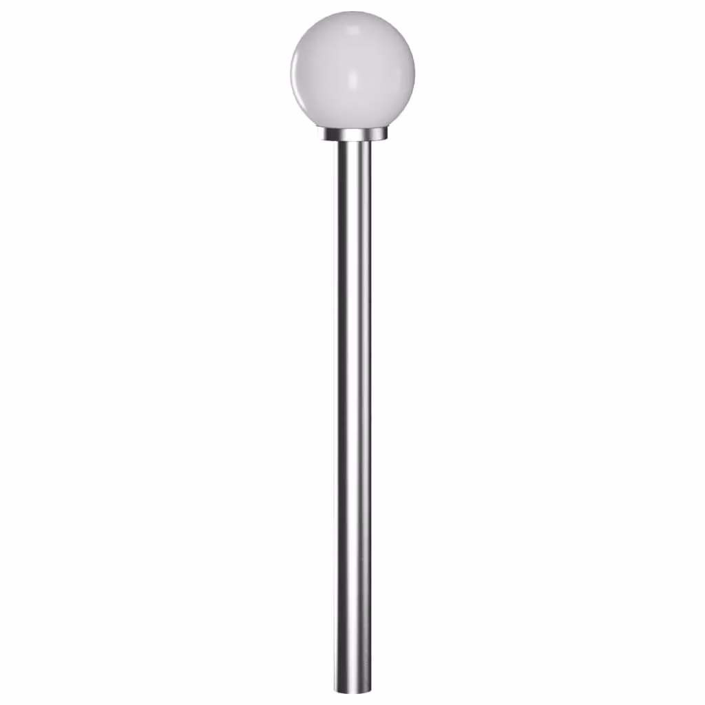Berkfield Modern White Stainless Steel Garden Lamp Post with Glass Sphere, Height: 110 cm – 2